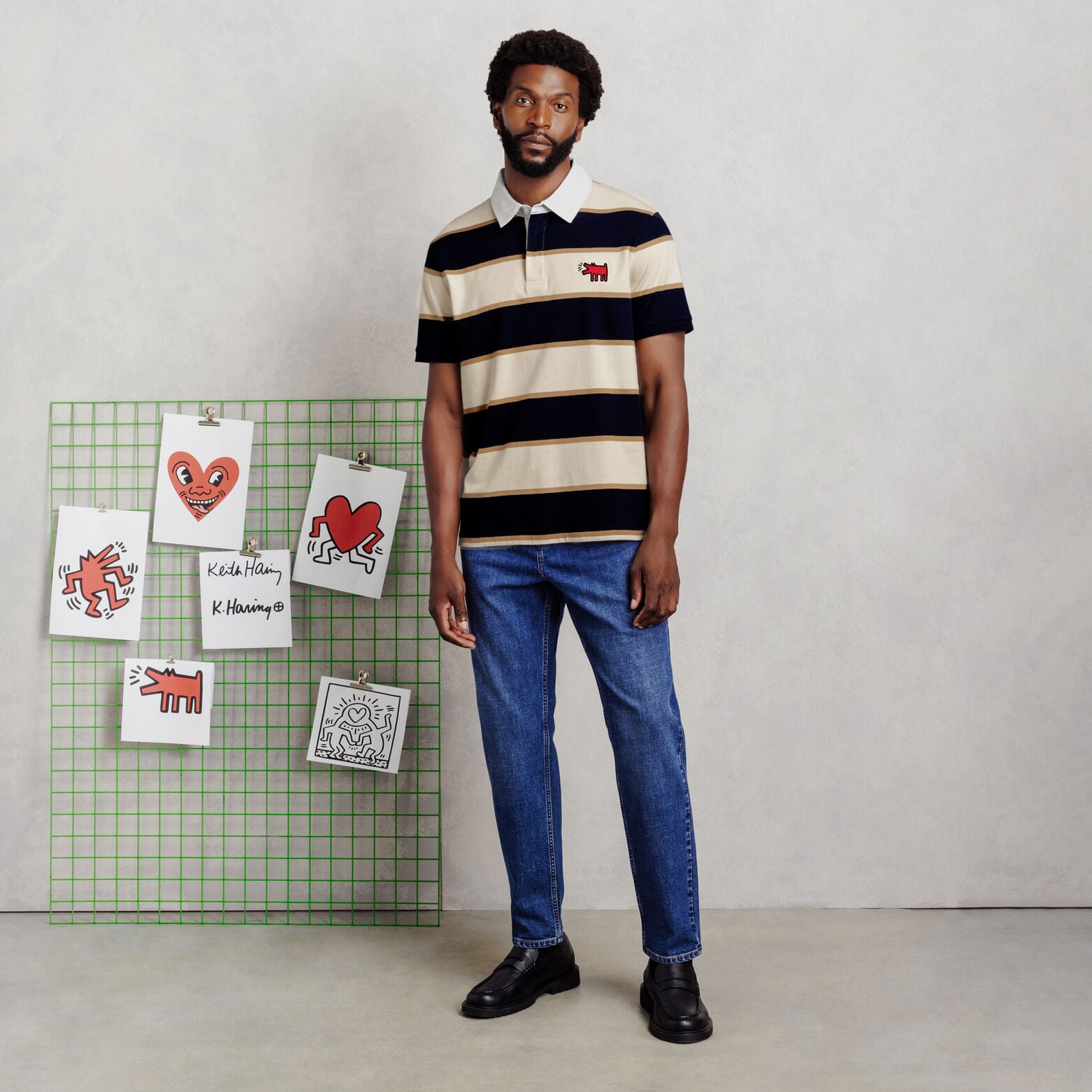 Geborduurde polo korte mouwen licentie Keith Harin