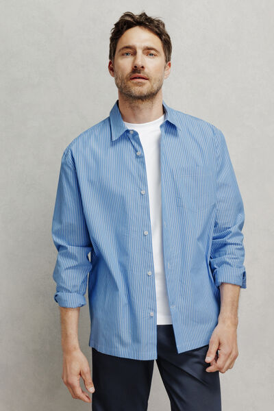 Chemise en coton boxy ray&eacute;e