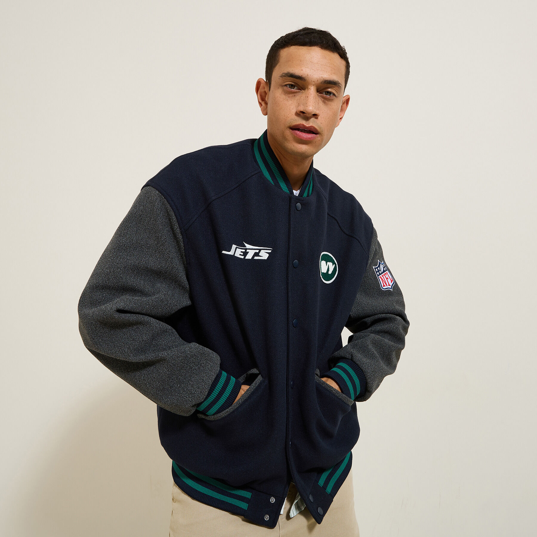 Blouson boutonne New York Jets licence NFL