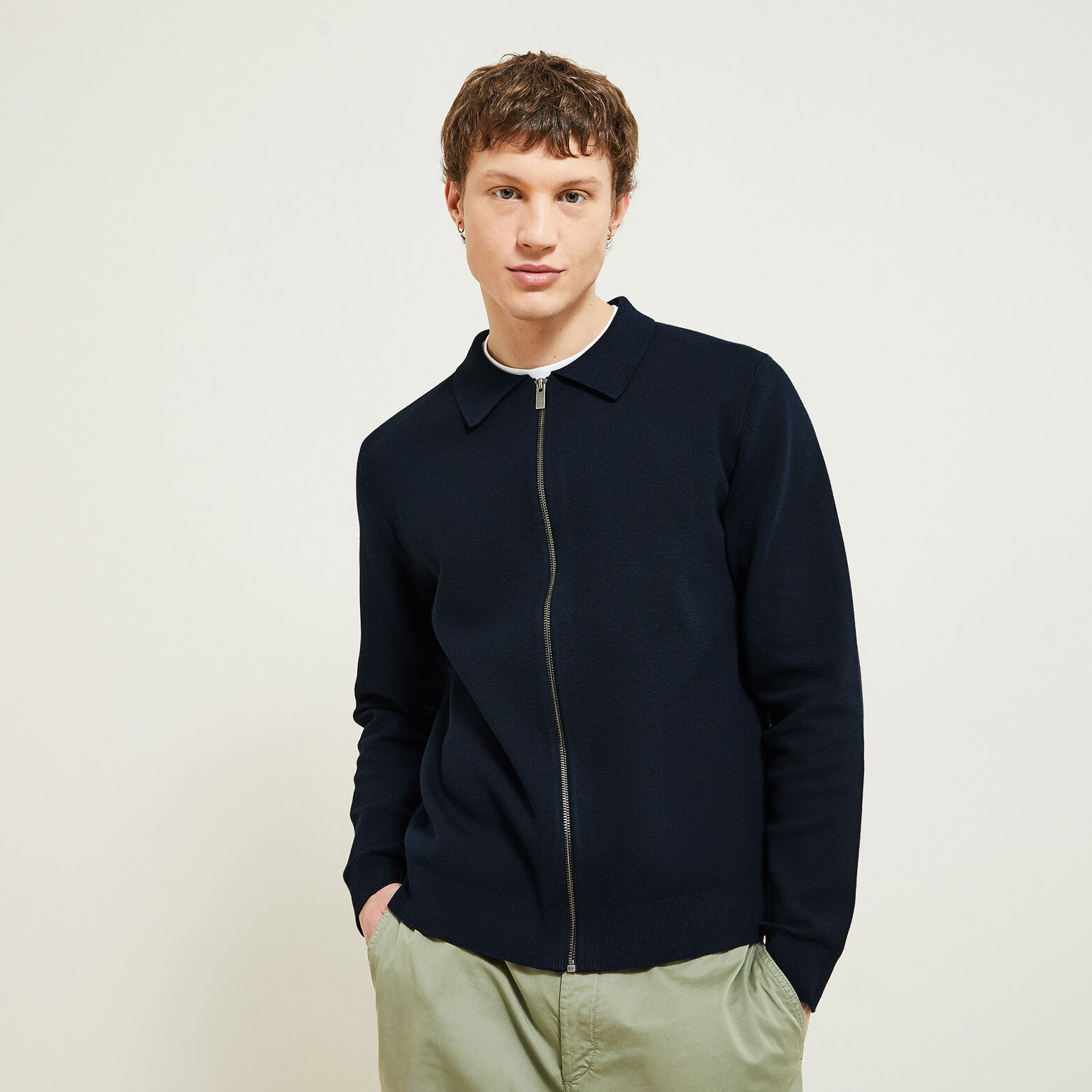 Gilet zippé col chemise