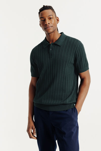 Polo en maille manches courtes jeux de points