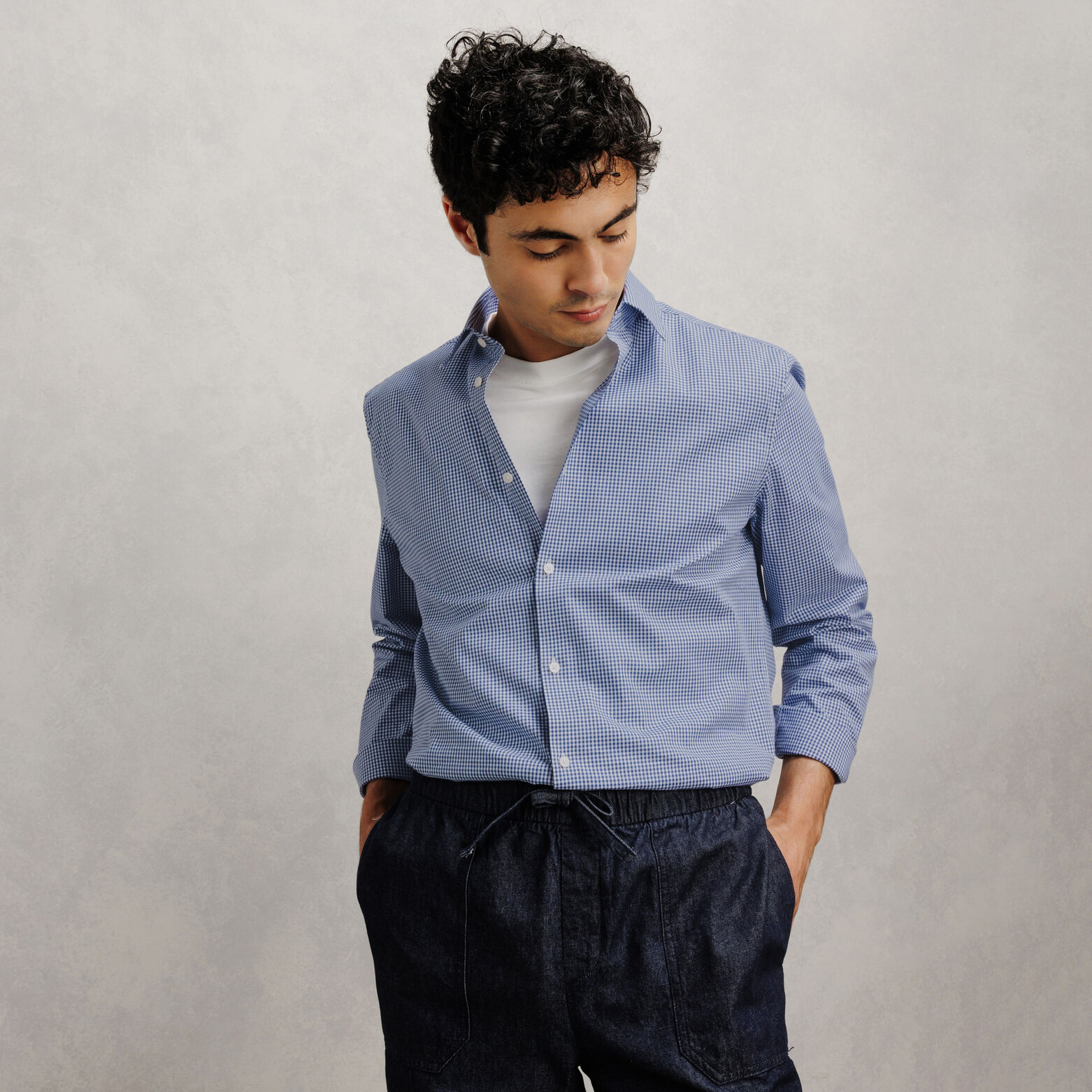 Chemise 100% coton slim &agrave; carreaux