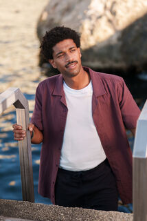 Chemisette en gaze de coton col requin