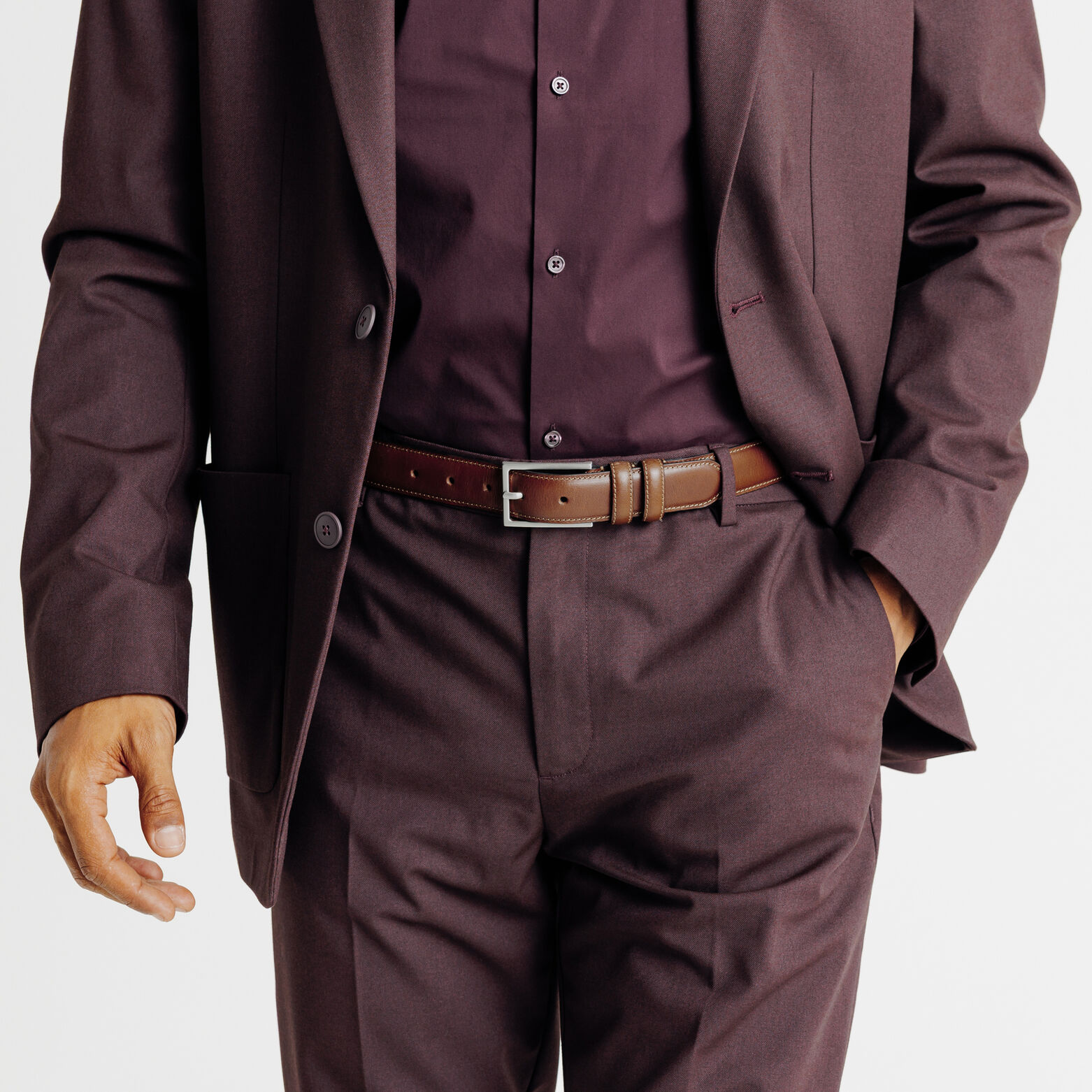 Ceinture en cuir double passant