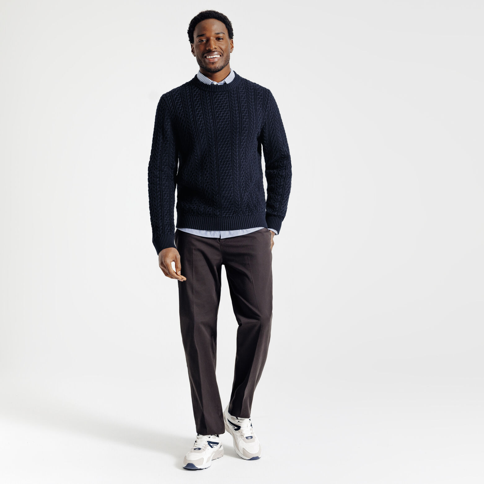 Pull col rond torsadé