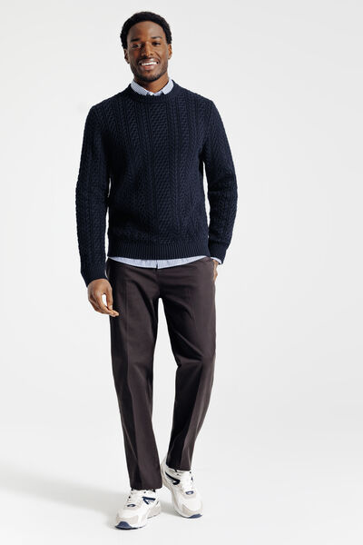 Pull col rond torsadé