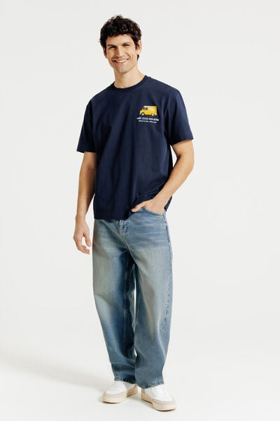 Jean skateur coutures tournantes