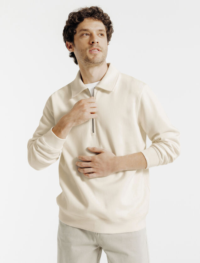 Sweat col polo zipp&eacute;