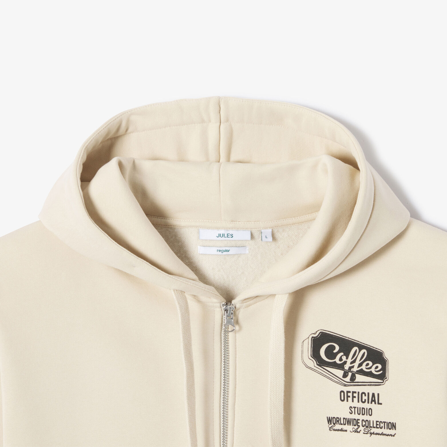 Sweat &agrave; capuche zipp&eacute; imprim&eacute;