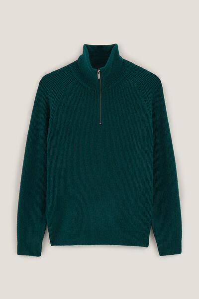 Pull Polaire Homme Avec Col Zippé - Sweat Troyer Chaud Et Confortable, Poches Latérales - Pour Automne/Hiver