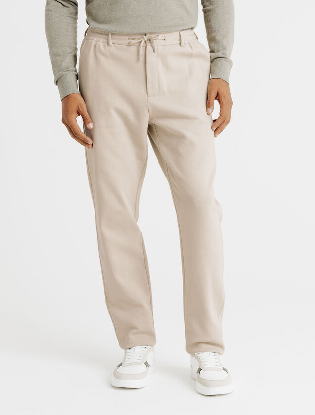 Tapered fit chinobroek in tricot