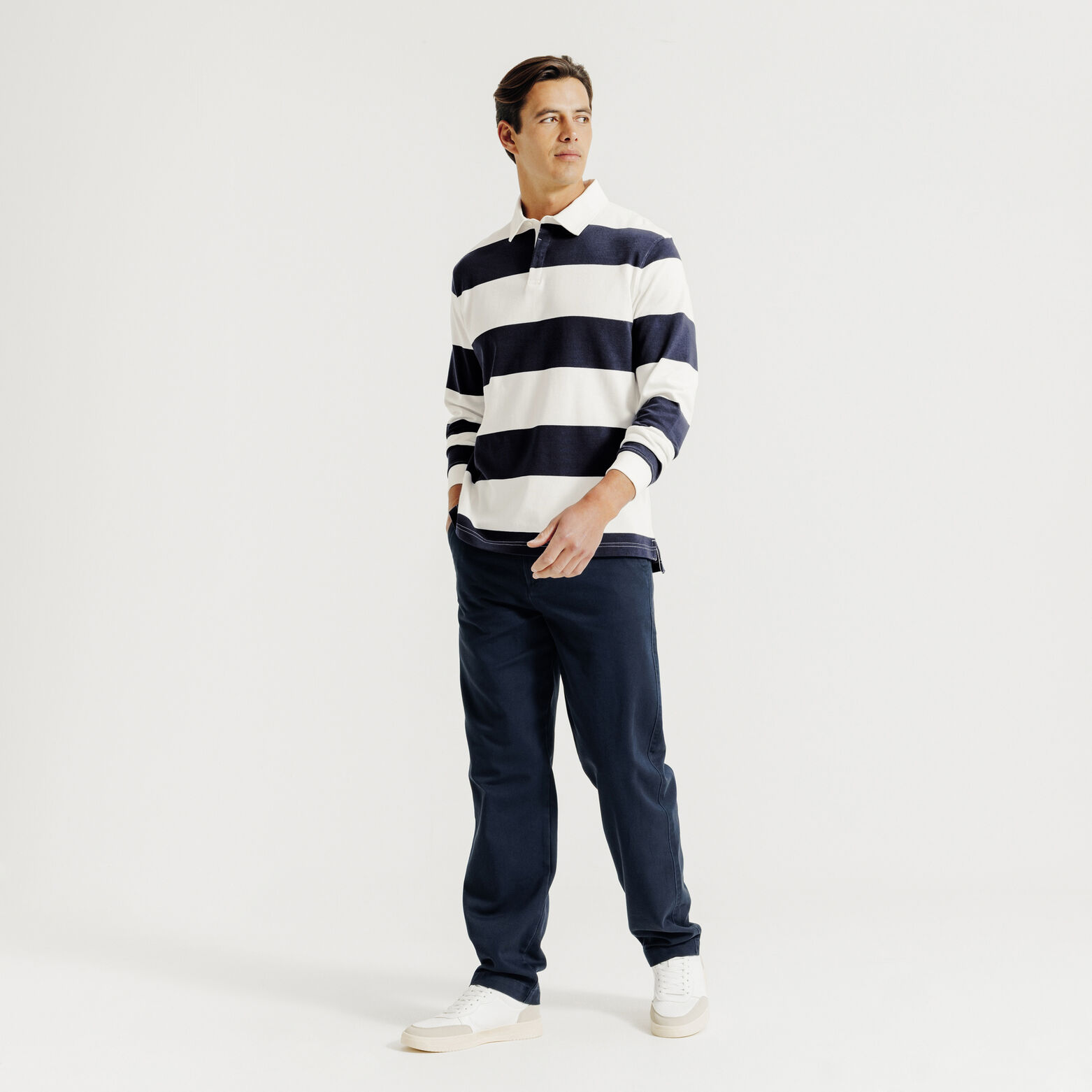 Polo manches longues rayé