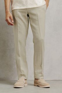Straight fit chinobroek in 100% linnen