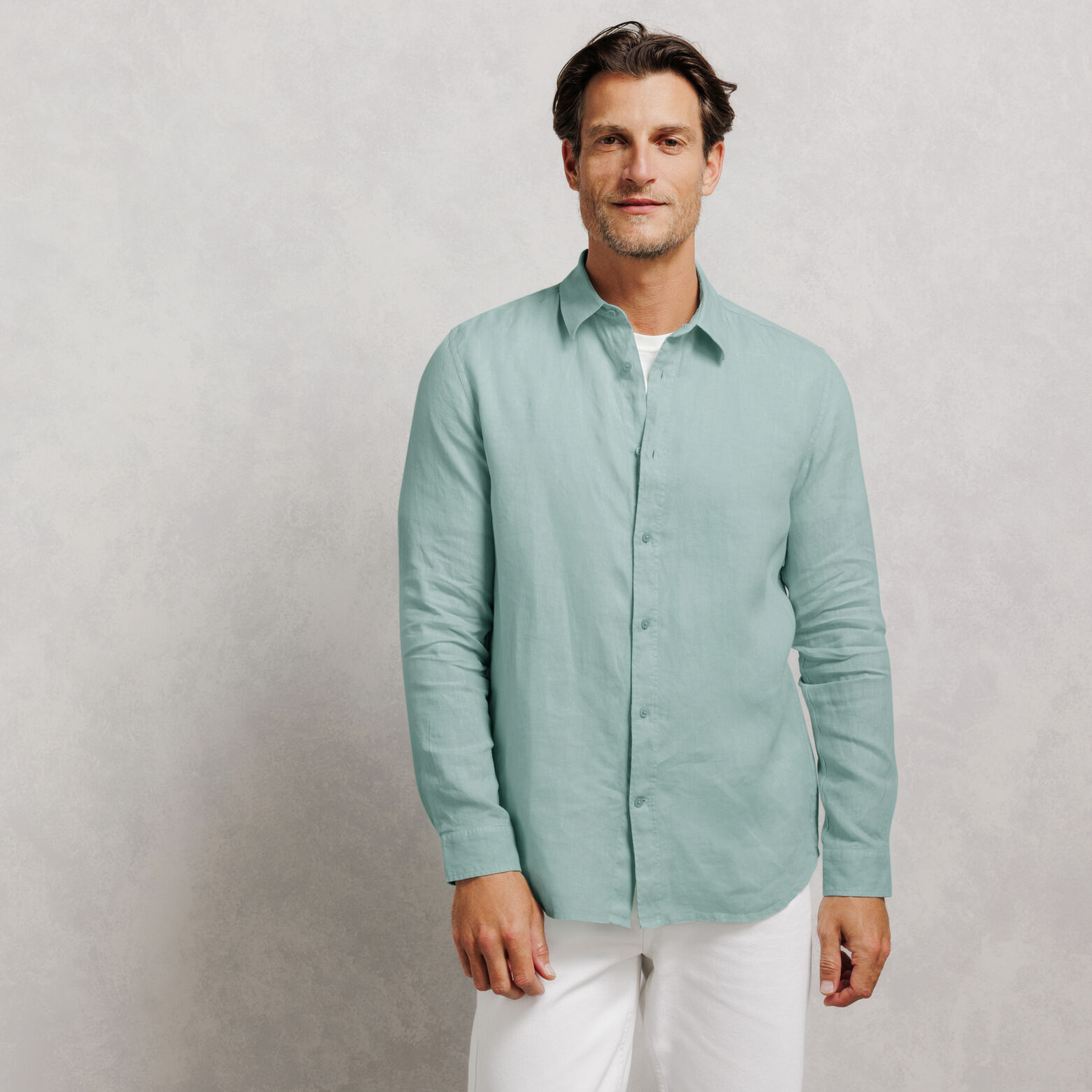 Chemise 100% lin regular unie