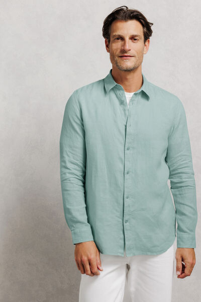 Chemise 100% lin regular unie