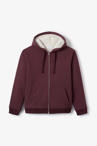 Sweat &agrave; capuche zipp&eacute; doubl&eacute; sherpa