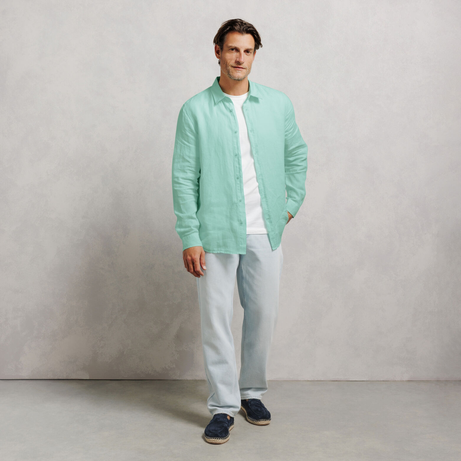 Chemise 100% lin regular unie