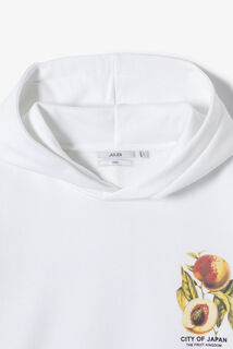 Sweater met kap en Japanse print voor-en achteraan
