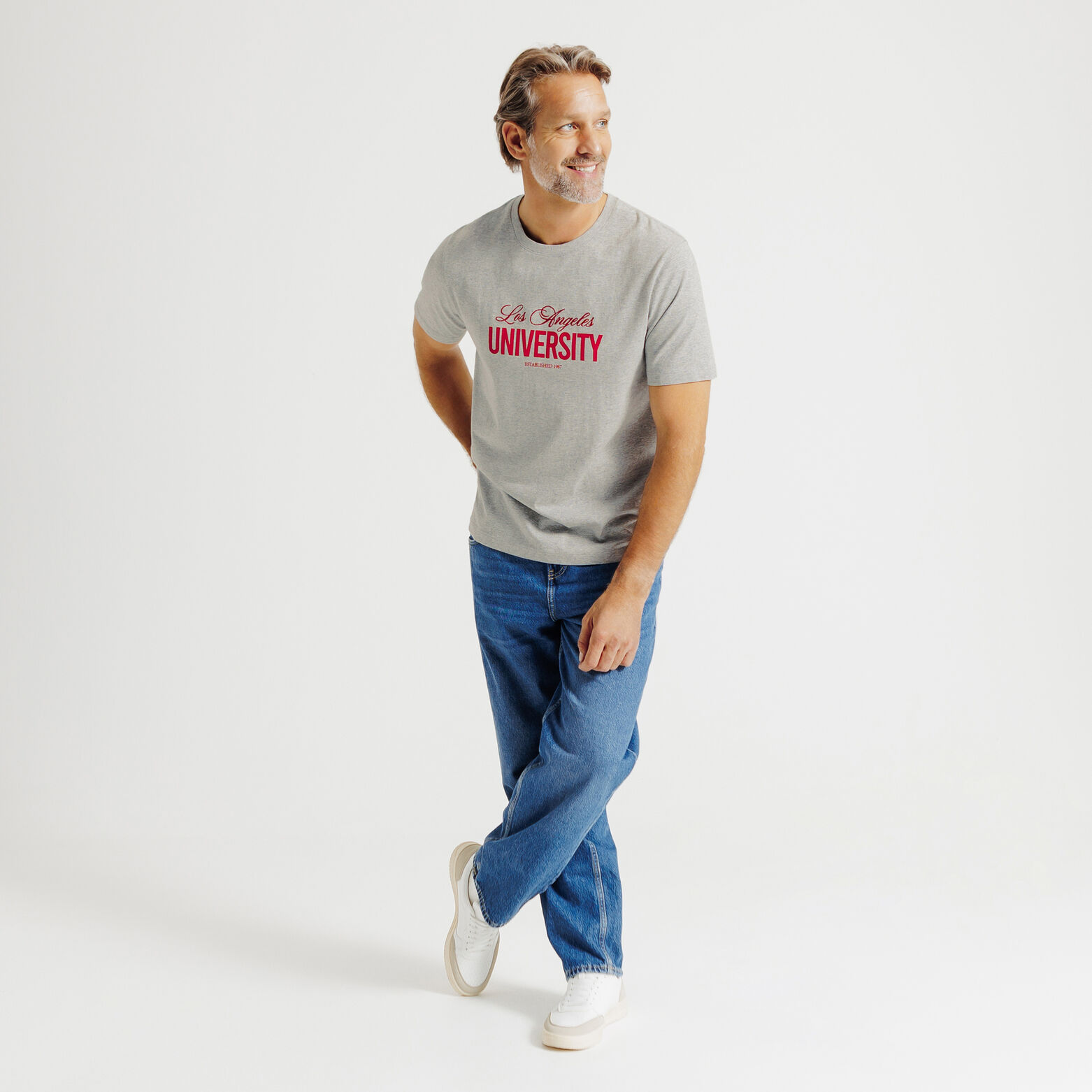 T-shirt in katoen met borduursel vooraan