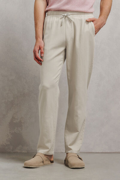 Pantalon tapered taille &eacute;lastiqu&eacute;e