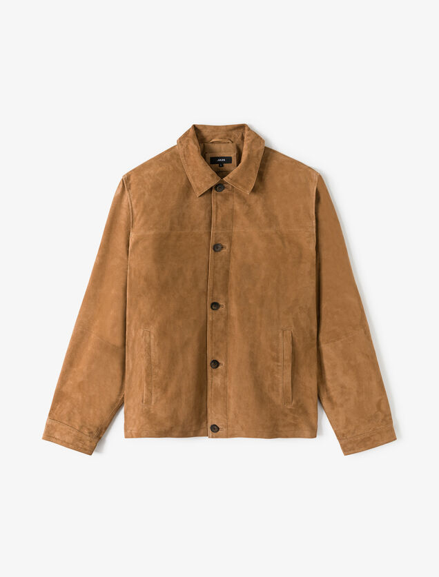 Leren jack met knopen