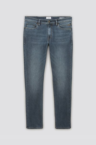 Slim jeans in 3 lengtes en gerecycled polyester