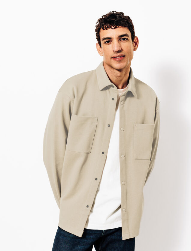 Surchemise en maille col chemise