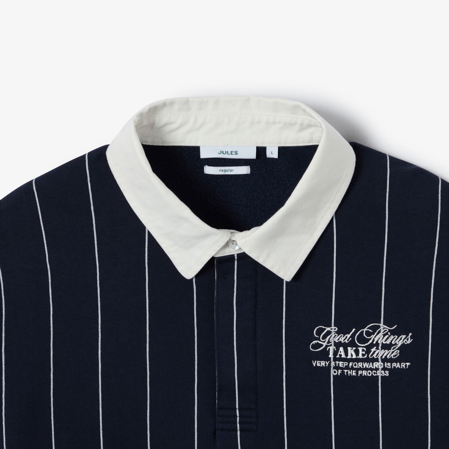 Polo molleton ray&eacute; brod&eacute; poitrine