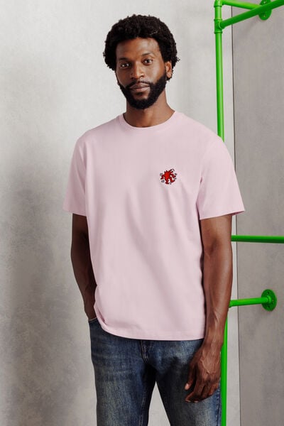 Geborduurd T-shirt relax licentie Keith Haring