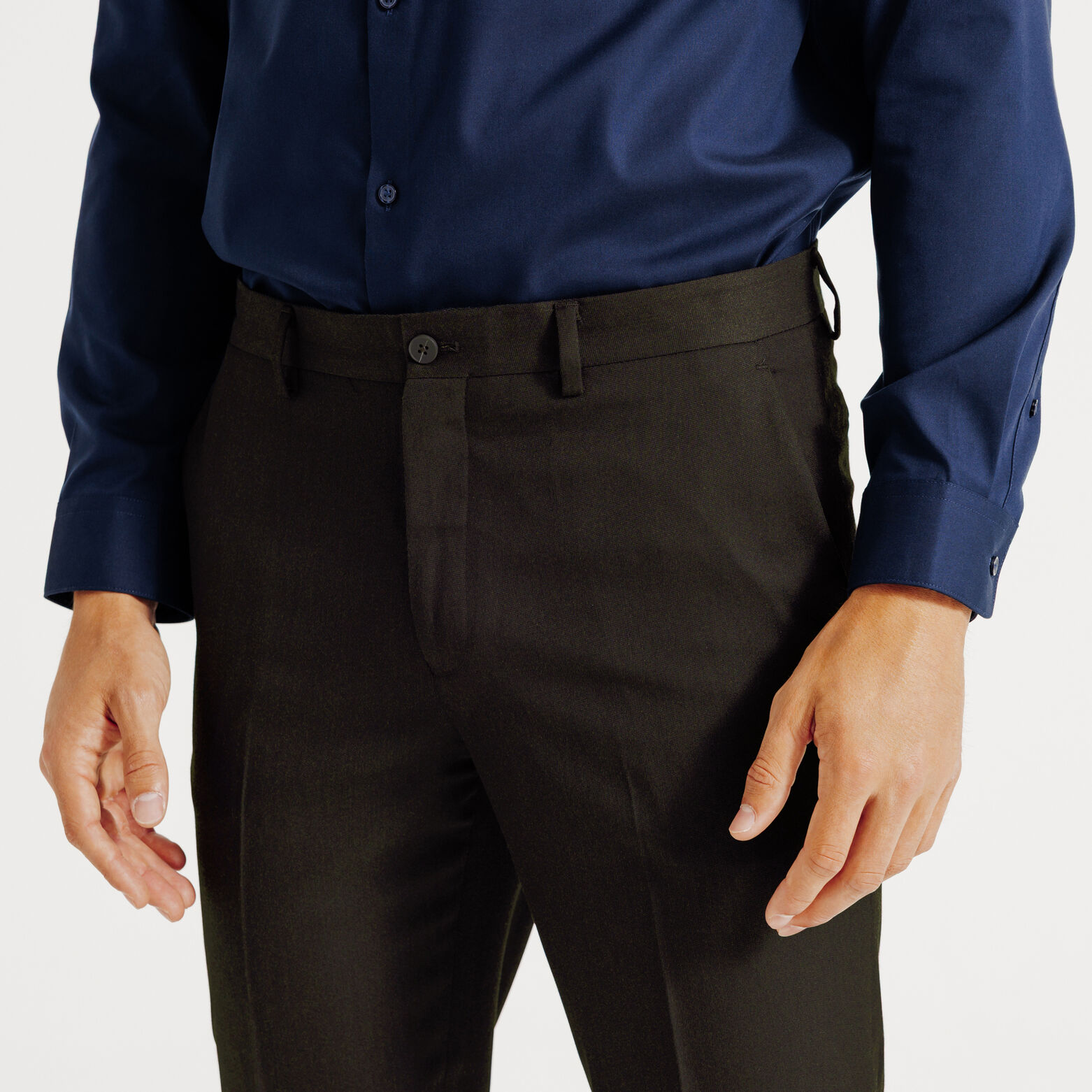 Slim fit effen kostuumbroek