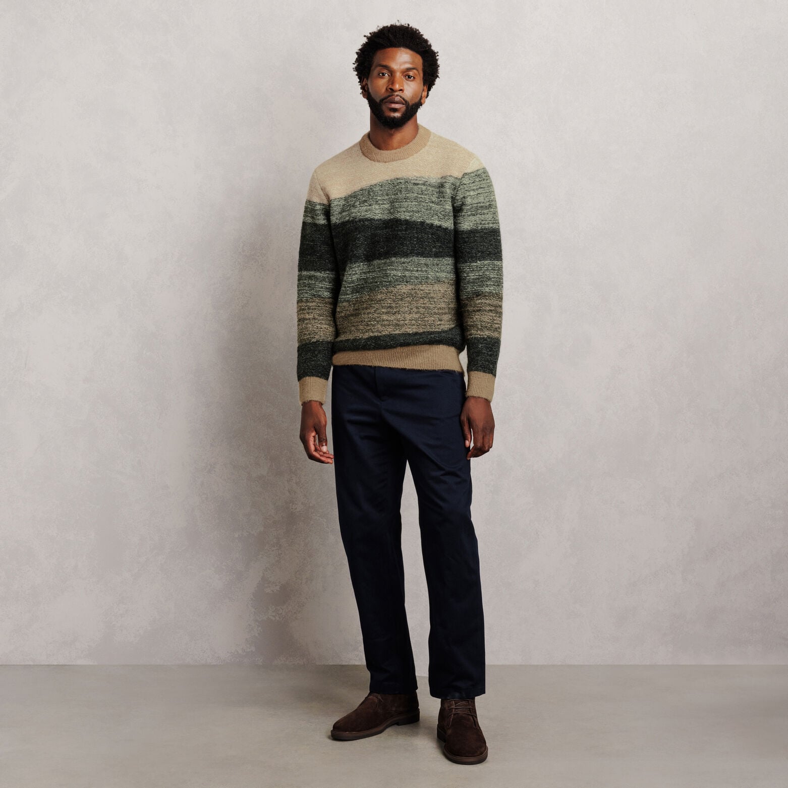 Pull col rond jacquard