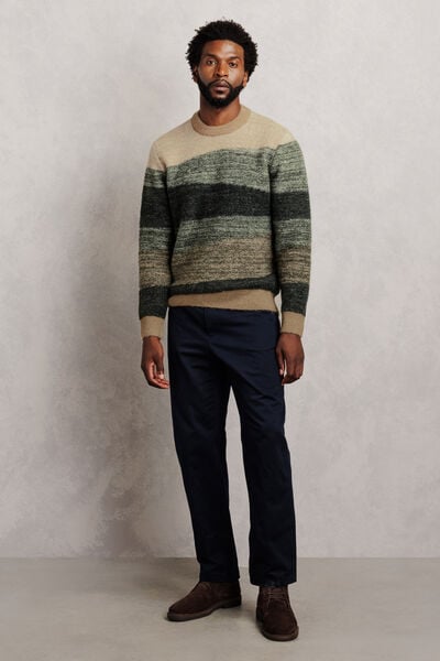 Pull col rond jacquard