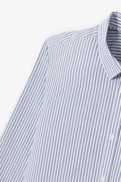 Chemise en coton seersucker ray&eacute;e