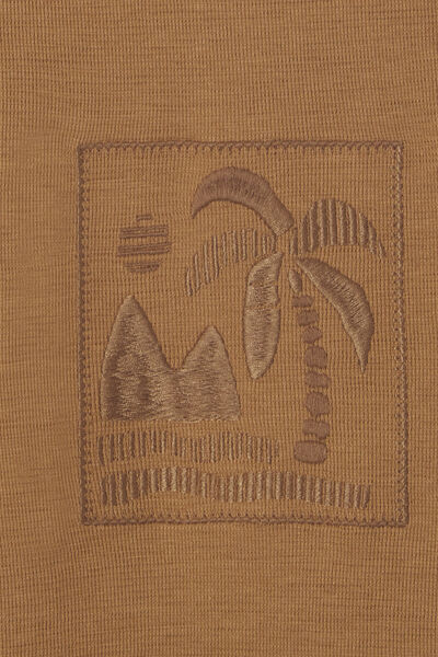 T-shirt in fantasiestof met borduursel