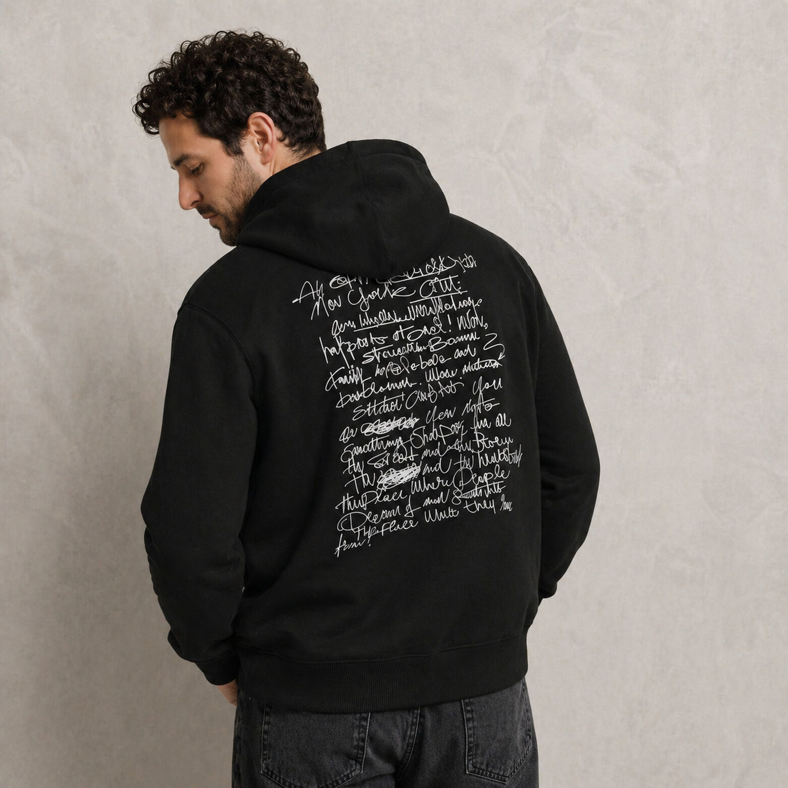 Sweat &agrave; capuche imprim&eacute; devant dos