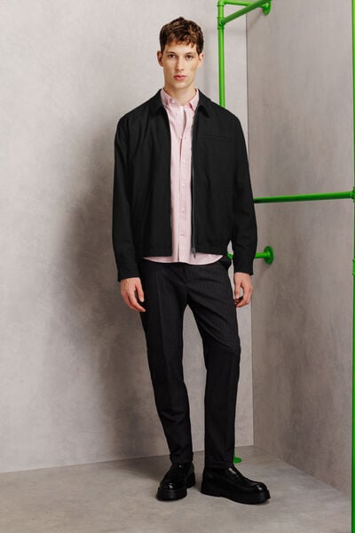 Veste zipp&eacute;e col chemise