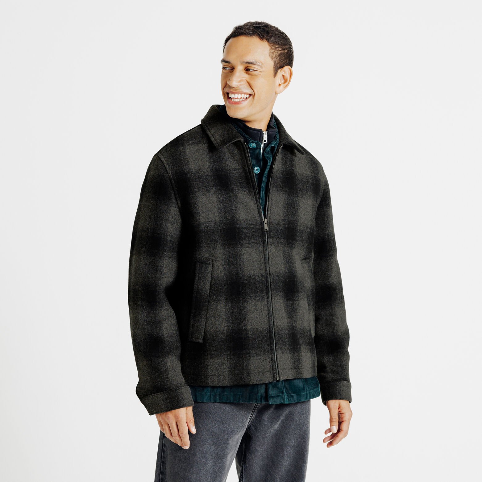 Blouson col chemise zippé