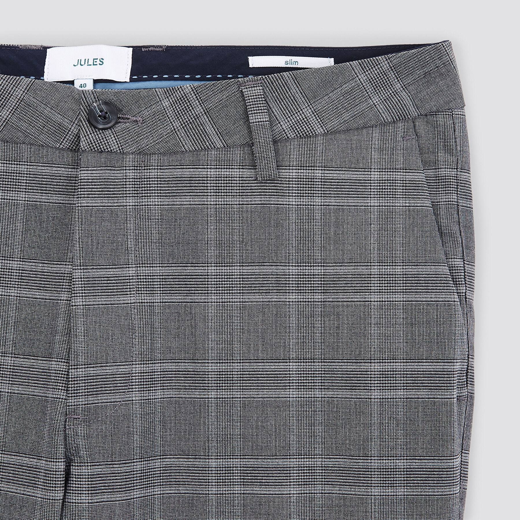 Pantalon chino slim carreaux Multicolore Jules