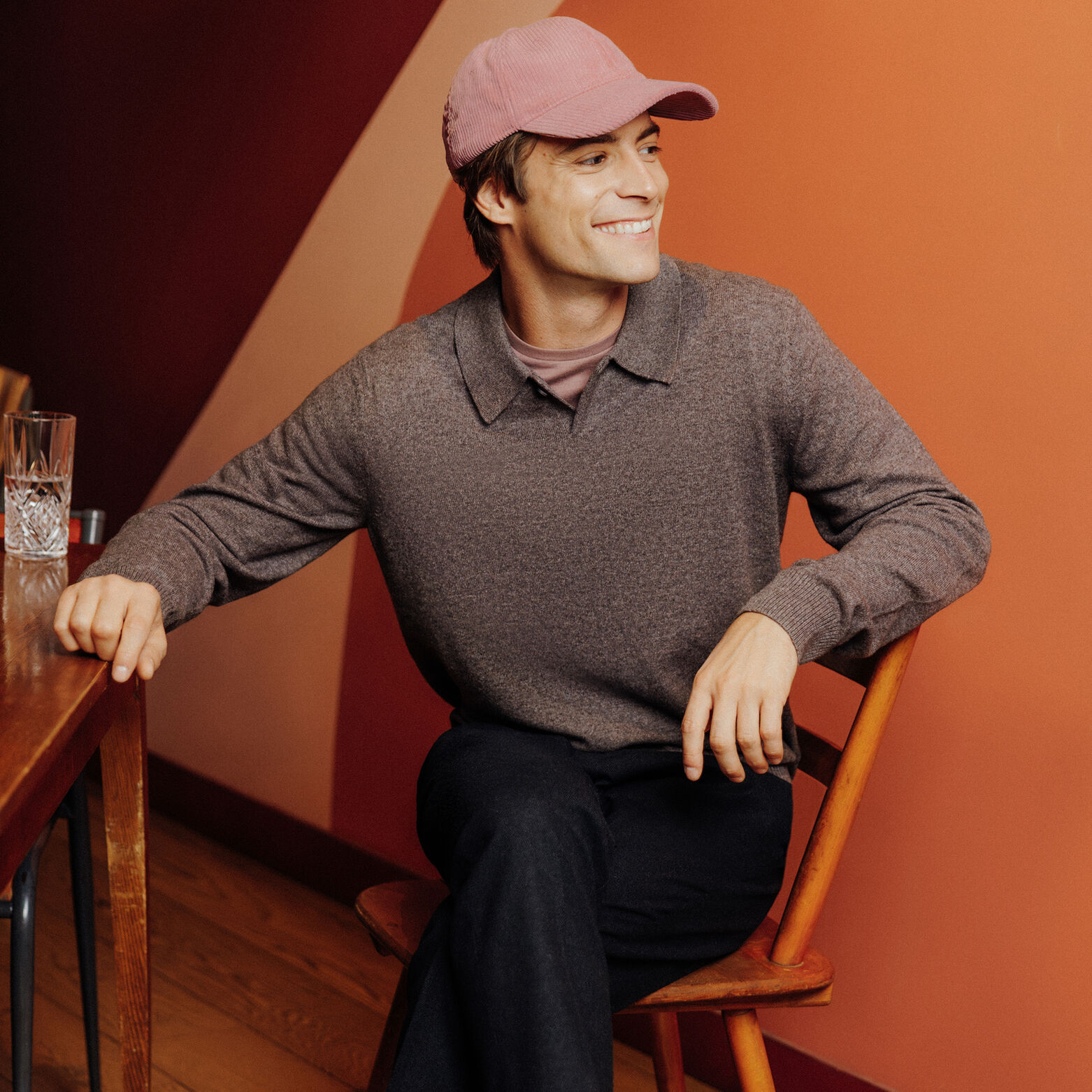 Tricot polo in merinos kasjmier