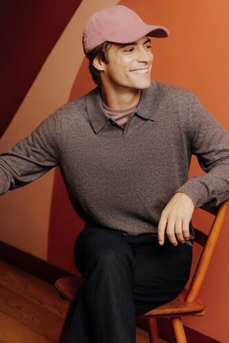 Tricot polo in merinos kasjmier