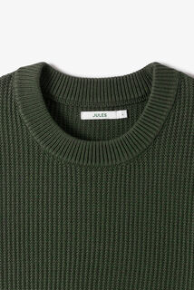 Trui ronde hals in fantasie-stekenpatroon