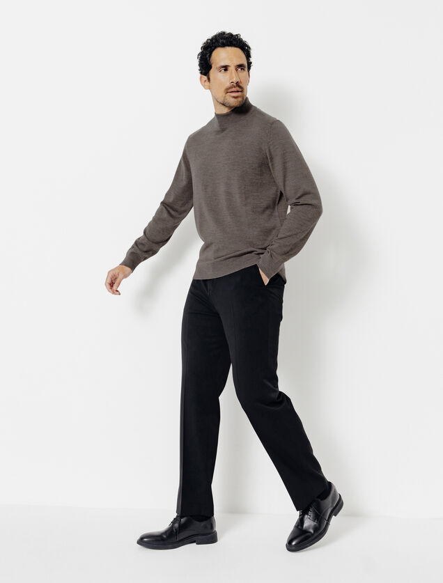 Trui schoorsteenkraag in merinos