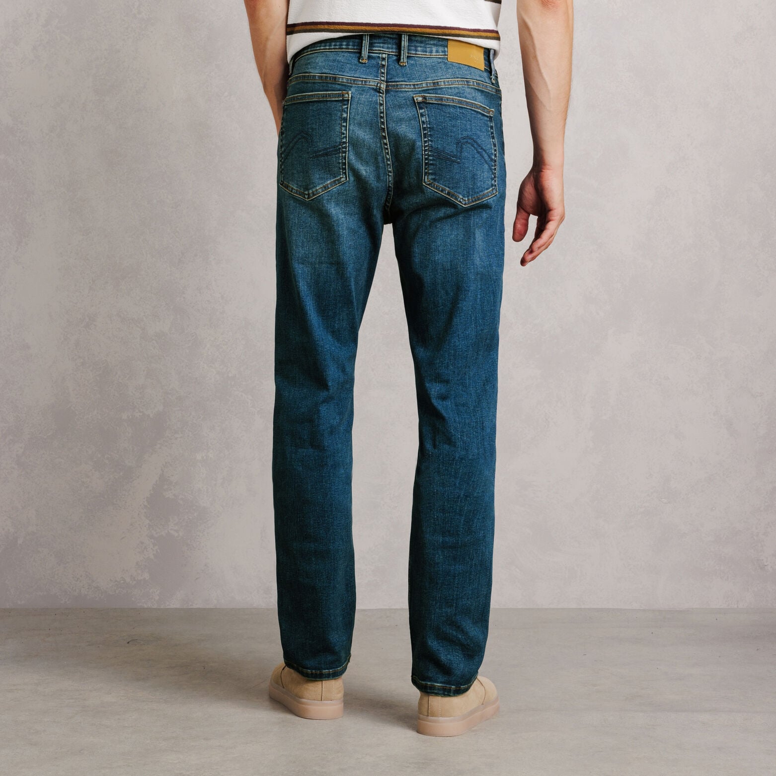 Jean straight urbanflex 3 longueurs d&eacute;lav&eacute;
