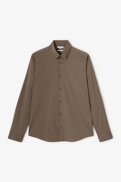 Chemise slim unie coton