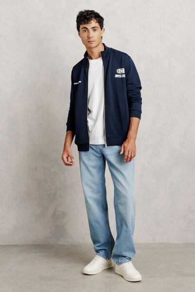 Sweat  zipp&eacute; col montant imprim&eacute;  devant dos
