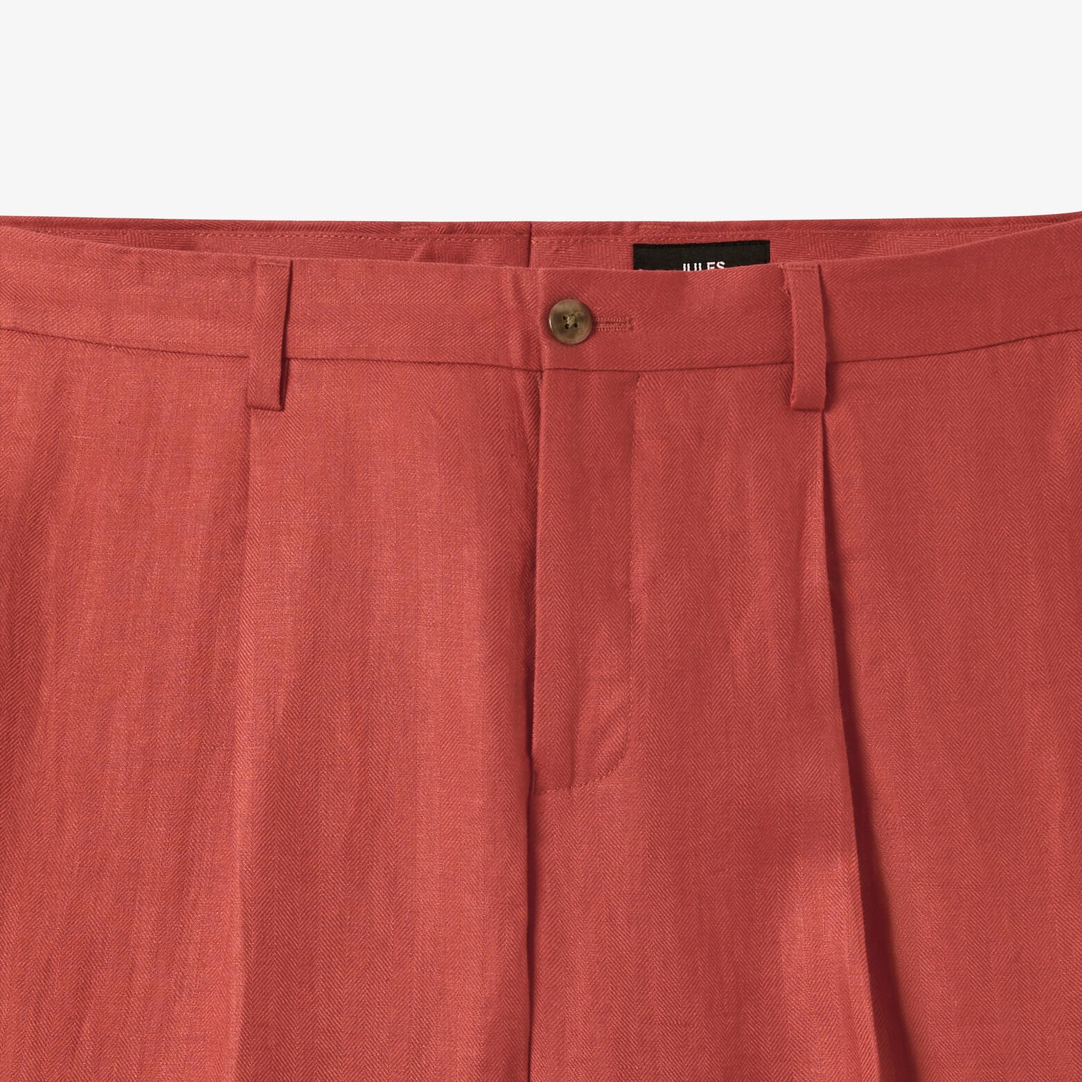 Pantalon de costume confort motif chevron 100% lin