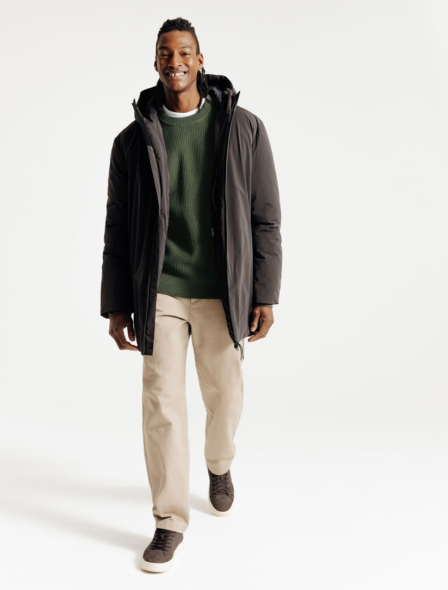 Trui ronde hals in fantasie-stekenpatroon