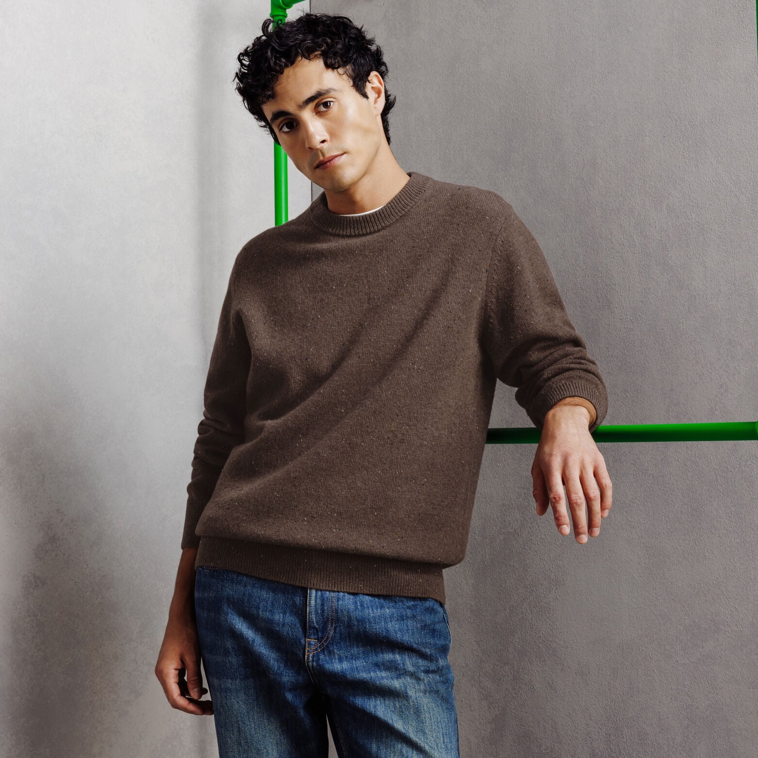 Trui met ronde hals en merino