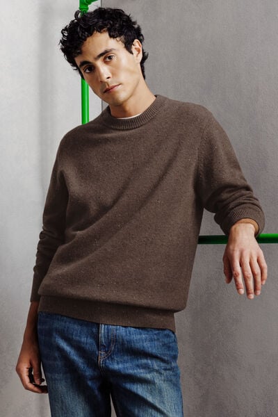 Pull col rond en laine d'agneau majoritaire