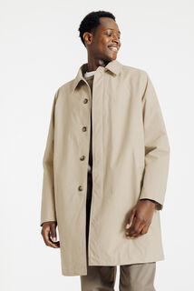 Lange trenchcoat hemdskraag, gevoerd